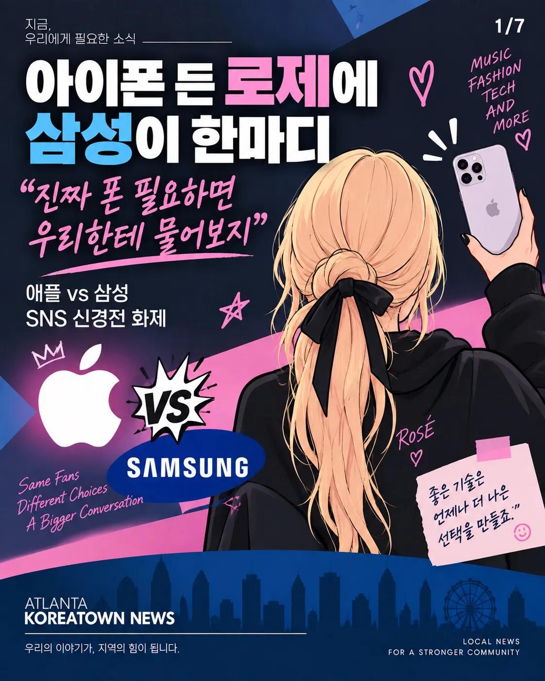 아이폰 든 블랙핑크 로제에 삼성전자 한마디…SNS가 뒤집어졌다