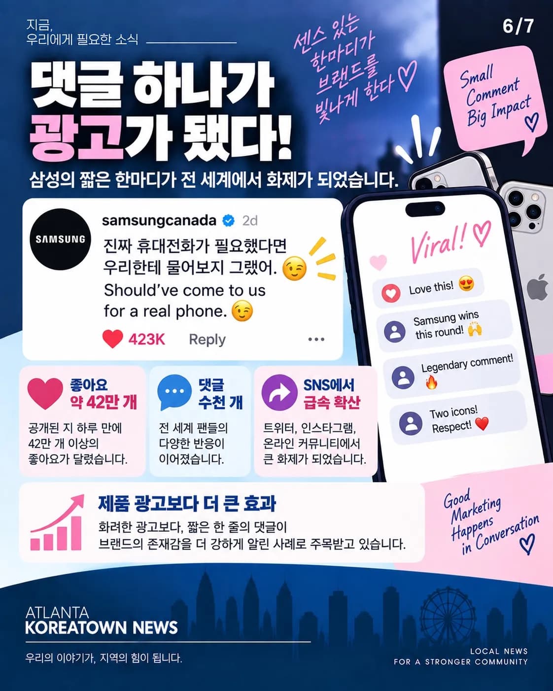아이폰 든 블랙핑크 로제에 삼성전자 한마디…SNS가 뒤집어졌다 6/7