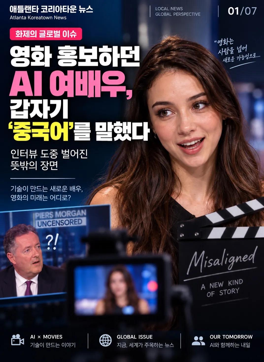 영화 홍보하던 AI 여배우, 갑자기 ‘중국어’를 말했다 1/7