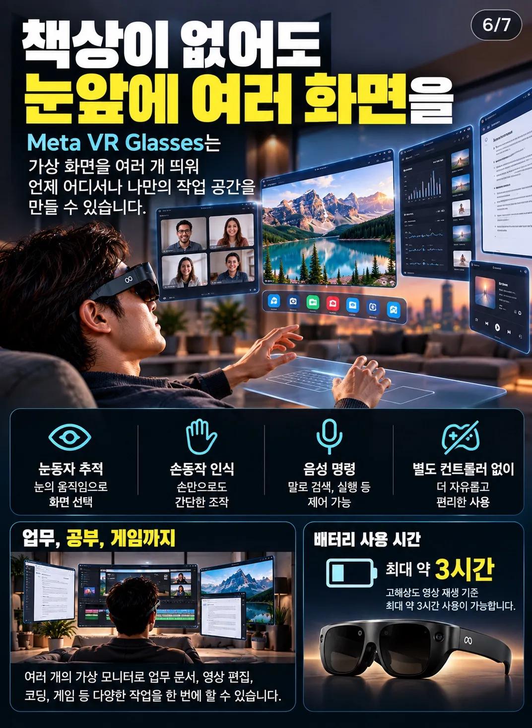 영화관을 안경 속에 넣었다! 메타, 100g VR 안경 공개 6/7