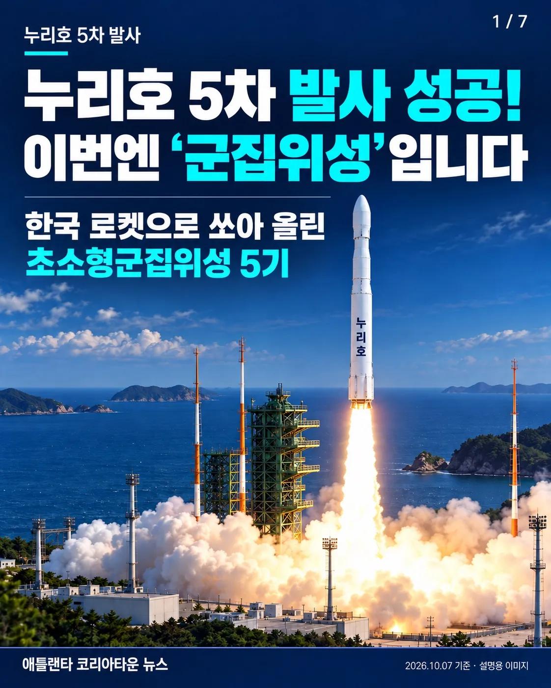누리호 5차 발사 성공! 군집위성 5기, 우주에서 첫 교신까지 1/7