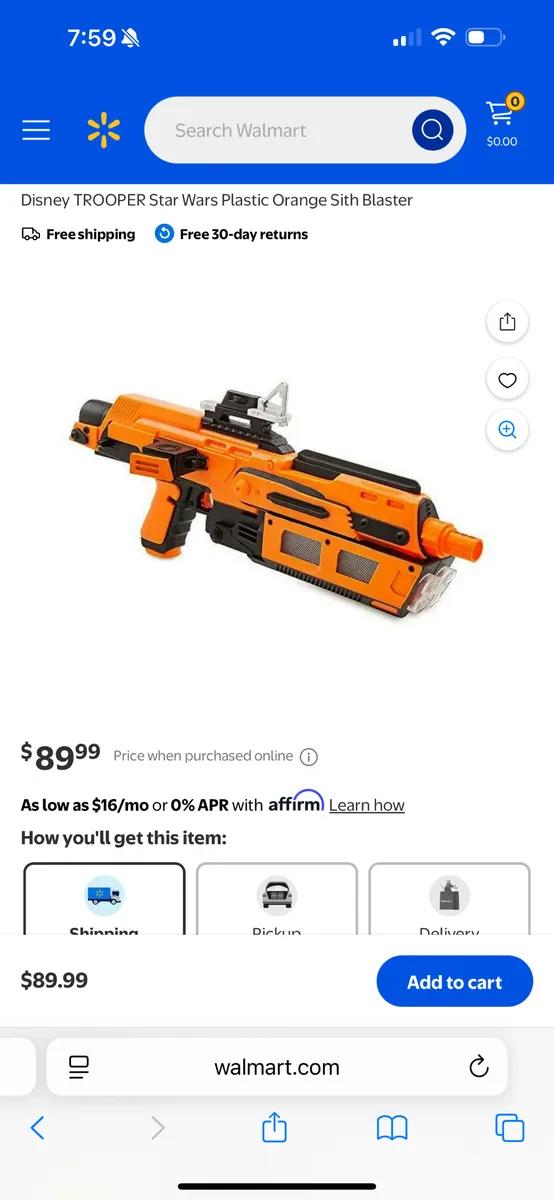 Starwars blaster orange black